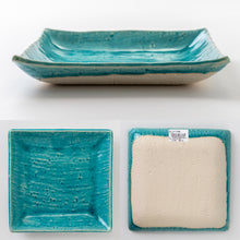 Load image into Gallery viewer, SETOYAKI UTA SQUARE PLATE (TURQUOISE)