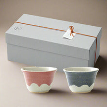 Load image into Gallery viewer, FUJI TEACUP SET OF 2 (BLUE/RED)