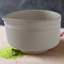 Load image into Gallery viewer, MINOYAKI WHITE KATAKUCHI MATCHA BOWL (LARGE)