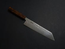 Load image into Gallery viewer, KICHIJI 440C MIGAKI HAMMERED DAMASCUS KIRITSUKE GYUTO 210MM OAK/BAIKOKU HANDLE