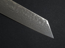 Load image into Gallery viewer, KICHIJI 440C MIGAKI HAMMERED DAMASCUS KIRITSUKE GYUTO 210MM OAK/BAIKOKU HANDLE