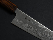 Load image into Gallery viewer, KICHIJI 440C MIGAKI HAMMERED DAMASCUS GYUTO 180MM OAK/BAIKOKU HANDLE
