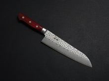 Load image into Gallery viewer, KICHIJI AUS-8 HAMMERED SANTOKU KNIFE 180MM RED HANDLE