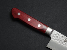 Load image into Gallery viewer, KICHIJI AUS-8 HAMMERED SANTOKU KNIFE 180MM RED HANDLE