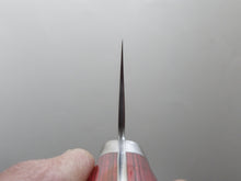 Load image into Gallery viewer, KICHIJI AUS-8 HAMMERED SANTOKU KNIFE 180MM RED HANDLE