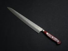 Load image into Gallery viewer, KICHIJI AUS-8 HAMMERED SUJIHIKI 240MM RED HANDLE