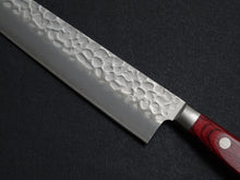 Load image into Gallery viewer, KICHIJI AUS-8 HAMMERED SUJIHIKI 240MM RED HANDLE