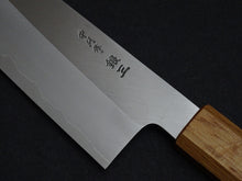 Load image into Gallery viewer, HADO GINSAN KIRITSUKE BUNKA 180MM OAKWOOD HANDLE FORGED BY SATOSHI NAKAGAWA**