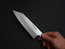 Load image into Gallery viewer, HADO GINSAN KIRITSUKE BUNKA 180MM OAKWOOD HANDLE FORGED BY SATOSHI NAKAGAWA**
