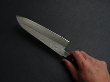 Load image into Gallery viewer, TORATETSU HAMMERED AOGAMI-2 STAINLESS CLAD SANTOKU 180MM
