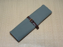 Load image into Gallery viewer, COMO+KATABA HANDMADE HIGH QUALITY CANVAS KNIFE ROLL WITH SINGLE LEATHER FITTINGS / TYPE 2 with zipper*