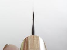 Load image into Gallery viewer, KICHIJI SHIROGAMI-2 STAINLESS CLAD HAMMERED SUJIHIKI 240MM CHERRY WOOD HANDLE