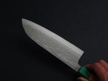 Load image into Gallery viewer, MAKOTO KUROSAKI KODAMA VG-10 DAMASCUS SANTOKU KNIFE 165MM OCTAGONAL KEYAKI/ZELKOVA HANDLE