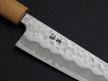 Load image into Gallery viewer, KICHIJI SHIROGAMI-2 STAINLESS CLAD HAMMERED GYUTO 180MM CHERRY WOOD HANDLE
