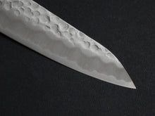 Load image into Gallery viewer, KICHIJI SHIROGAMI-2 STAINLESS CLAD HAMMERED GYUTO 180MM CHERRY WOOD HANDLE