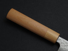 Load image into Gallery viewer, KICHIJI SHIROGAMI-2 STAINLESS CLAD HAMMERED GYUTO 180MM CHERRY WOOD HANDLE