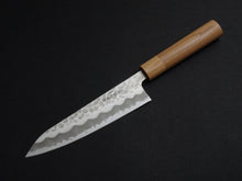 Load image into Gallery viewer, TSUNEHISA SHIROGAMI-2 STAINLESS CLAD HAMMERED GYUTO 180MM CHERRY WOOD HANDLE