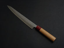 Load image into Gallery viewer, KICHIJI AOGAMI SUPER CORE STAINLESS CLAD TSUCHIME MIGAKI SUJIHIKI 240MM CHERRY WOOD HANDLE
