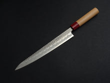 Load image into Gallery viewer, KICHIJI AOGAMI SUPER CORE STAINLESS CLAD TSUCHIME MIGAKI SUJIHIKI 240MM CHERRY WOOD HANDLE