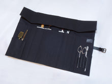 Load image into Gallery viewer, COMO+KATABA HANDMADE HIGH QUALITY CANVAS KNIFE ROLL WITH SINGLE LEATHER FITTINGS*