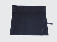 Load image into Gallery viewer, COMO+KATABA HANDMADE HIGH QUALITY CANVAS KNIFE ROLL WITH SINGLE LEATHER FITTINGS*