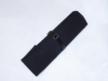 Load image into Gallery viewer, COMO+KATABA HANDMADE HIGH QUALITY CANVAS KNIFE ROLL WITH SINGLE LEATHER FITTINGS*