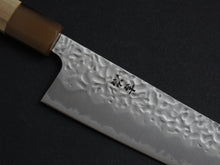 Load image into Gallery viewer, KICHIJI SHIROGAMI-1 / STAINLESS CLAD HAMMERED GYUTO 210MM OCTAGONAL HANDLE