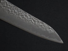 Load image into Gallery viewer, KICHIJI SHIROGAMI-1 / STAINLESS CLAD HAMMERED GYUTO 210MM OCTAGONAL HANDLE