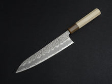 Load image into Gallery viewer, KICHIJI SHIROGAMI-1 / STAINLESS CLAD HAMMERED GYUTO 210MM OCTAGONAL HANDLE