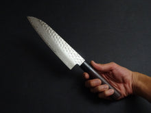 Load image into Gallery viewer, TSUNEHISA VG-10 33 LAYER HAMMERED DAMASCUS SANTOKU KNIFE ROSEWOOD HANDLE