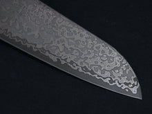 Load image into Gallery viewer, KICHIJI HIKARI SLD STAINLESS CLAD DAMASCUS KUROZOME SANTOKU 170MM OCTAGONAL WENGE HANDLE