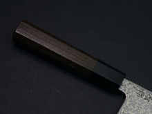 Load image into Gallery viewer, KICHIJI HIKARI SLD STAINLESS CLAD DAMASCUS KUROZOME SANTOKU 170MM OCTAGONAL WENGE HANDLE