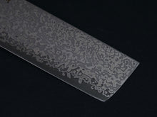 Load image into Gallery viewer, KICHIJI HIKARI SLD STAINLESS CLAD DAMASCUS KUROZOME NAKIRI 160MM OCTAGONAL WENGE HANDLE