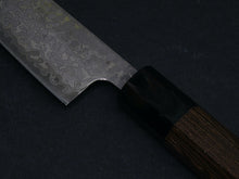 Load image into Gallery viewer, KICHIJI HIKARI SLD STAINLESS CLAD DAMASCUS KUROZOME PETTY 130MM OCTAGONAL WENGE HANDLE