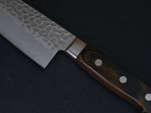Load image into Gallery viewer, TSUNEHISA AUS-8 HAMMERED SANTOKU KNIFE 180MM BROWN PAKKA HANDLE