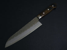 Load image into Gallery viewer, TSUNEHISA AUS-8 HAMMERED SANTOKU KNIFE 180MM BROWN PAKKA HANDLE