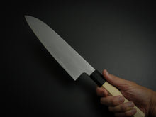 Load image into Gallery viewer, HITOHIRA GOROBEI RIKICHI SHIROGAMI-2 KASUMI GYUTO 210MM MAGNOLIA OCTAGONAL HANDLE