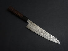 Load image into Gallery viewer, KICHIJI HIKARI SLD STAINLESS CLAD DAMASCUS KUROZOME GYUTO 195MM OCTAGONAL WENGE HANDLE