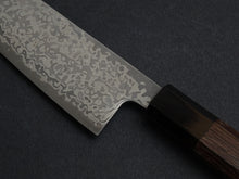 Load image into Gallery viewer, KICHIJI HIKARI SLD STAINLESS CLAD DAMASCUS KUROZOME GYUTO 195MM OCTAGONAL WENGE HANDLE