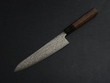 Load image into Gallery viewer, KICHIJI HIKARI SLD STAINLESS CLAD DAMASCUS KUROZOME GYUTO 195MM OCTAGONAL WENGE HANDLE