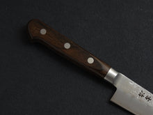 Load image into Gallery viewer, KICHIJI GINSAN NASHIJI PETTY KNIFE 135MM BROWN HANDLE (WITH BOLSTER)