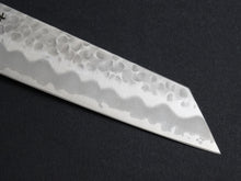 Load image into Gallery viewer, KICHIJI SHIROGAMI-2 STAINLESS CLAD HAMMERED KIRITSUKE GYUTO 210MM CHERRY WOOD HANDLE