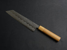 Load image into Gallery viewer, KICHIJI SHIROGAMI-2 STAINLESS CLAD HAMMERED KIRITSUKE GYUTO 210MM CHERRY WOOD HANDLE