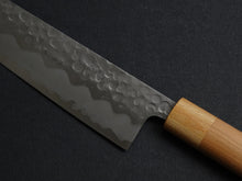 Load image into Gallery viewer, KICHIJI SHIROGAMI-2 STAINLESS CLAD HAMMERED KIRITSUKE GYUTO 210MM CHERRY WOOD HANDLE