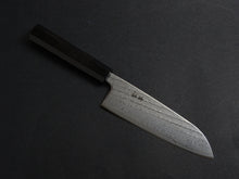 Load image into Gallery viewer, KICHIJI GINSAN NAWAME DAMASCUS SANTOKU 170MM OCTAGONAL EBONY HANDLE