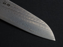 Load image into Gallery viewer, KICHIJI GINSAN NAWAME DAMASCUS SANTOKU 170MM OCTAGONAL EBONY HANDLE