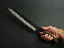 Load image into Gallery viewer, NIGARA SG2 KUROUCHI HAMMERED KIRITSUKE SUJIHIKI 255MM OCTAGONAL WENGE HANDLE*