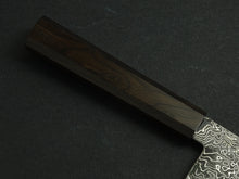 Load image into Gallery viewer, KICHIJI RYUHYO KUROZOME SG2 DAMASCUS KIRITSUKE GYUTO 210MM OCTAGONAL MONO EBONY HANDLE*