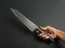 Load image into Gallery viewer, KICHIJI RYUHYO KUROZOME SG2 DAMASCUS KIRITSUKE GYUTO 210MM OCTAGONAL MONO EBONY HANDLE*