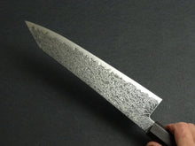 Load image into Gallery viewer, KICHIJI RYUHYO KUROZOME SG2 DAMASCUS KIRITSUKE GYUTO 210MM OCTAGONAL MONO EBONY HANDLE*